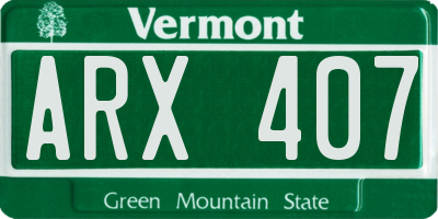 VT license plate ARX407