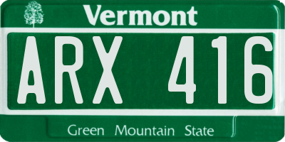 VT license plate ARX416