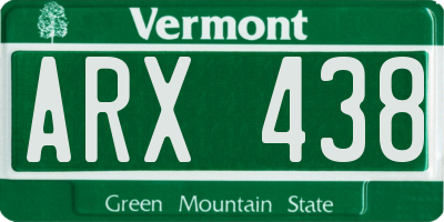 VT license plate ARX438