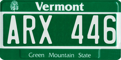 VT license plate ARX446