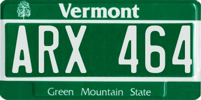 VT license plate ARX464