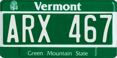 VT license plate ARX467