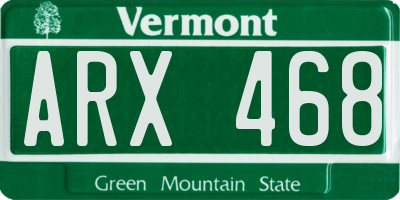VT license plate ARX468