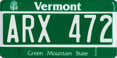 VT license plate ARX472