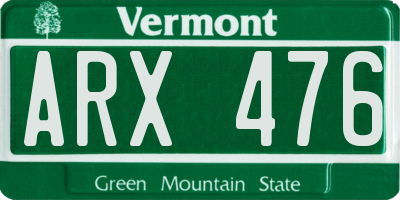 VT license plate ARX476