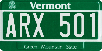 VT license plate ARX501