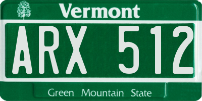 VT license plate ARX512