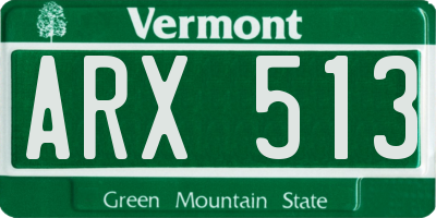 VT license plate ARX513
