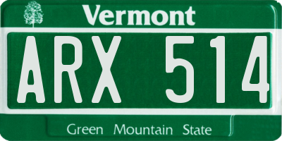 VT license plate ARX514