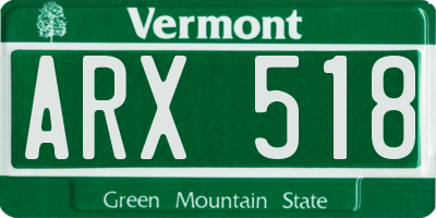 VT license plate ARX518