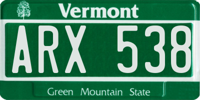 VT license plate ARX538
