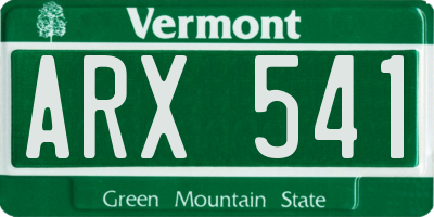 VT license plate ARX541