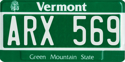 VT license plate ARX569