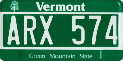 VT license plate ARX574