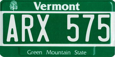VT license plate ARX575