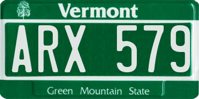 VT license plate ARX579