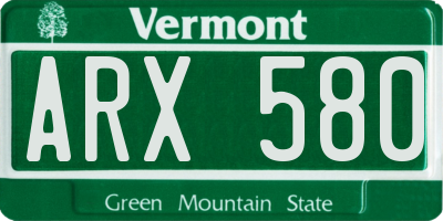 VT license plate ARX580