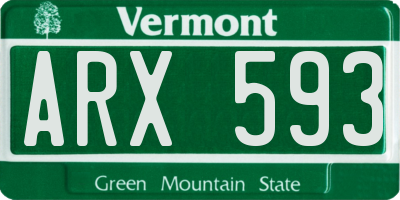 VT license plate ARX593
