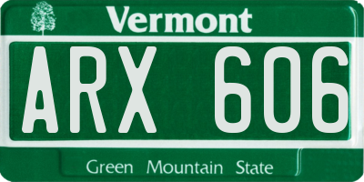 VT license plate ARX606