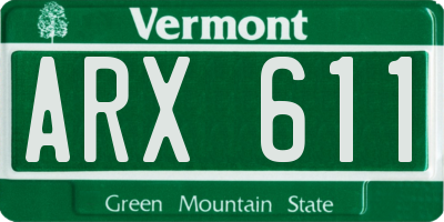 VT license plate ARX611