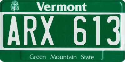 VT license plate ARX613