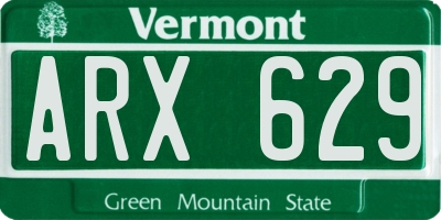 VT license plate ARX629