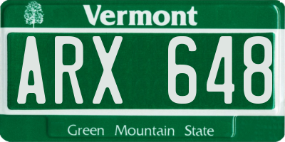 VT license plate ARX648