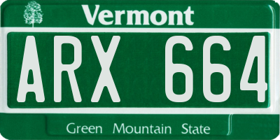 VT license plate ARX664