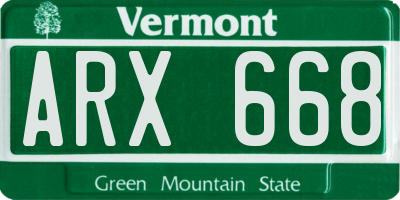 VT license plate ARX668