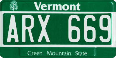 VT license plate ARX669