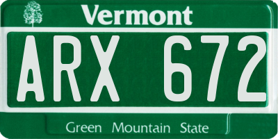 VT license plate ARX672