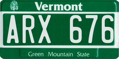 VT license plate ARX676