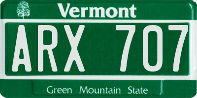 VT license plate ARX707