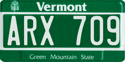 VT license plate ARX709