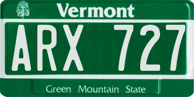 VT license plate ARX727