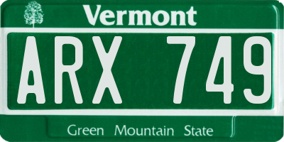 VT license plate ARX749