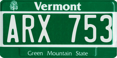 VT license plate ARX753