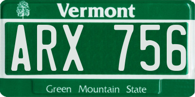 VT license plate ARX756