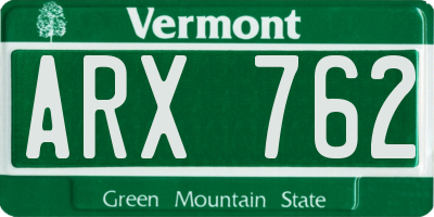 VT license plate ARX762