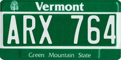 VT license plate ARX764