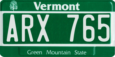 VT license plate ARX765