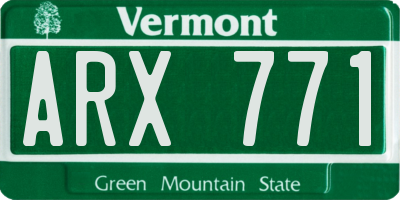 VT license plate ARX771