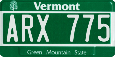 VT license plate ARX775
