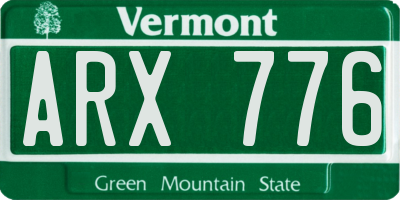 VT license plate ARX776