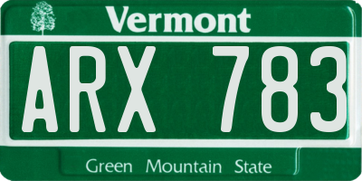 VT license plate ARX783