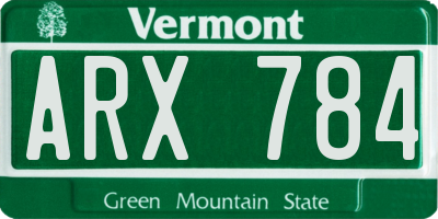 VT license plate ARX784