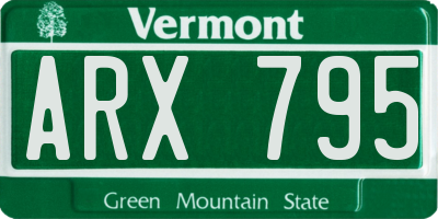 VT license plate ARX795