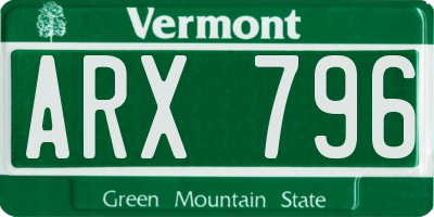 VT license plate ARX796