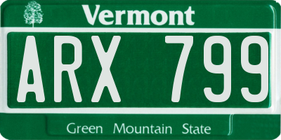 VT license plate ARX799