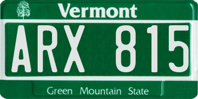 VT license plate ARX815